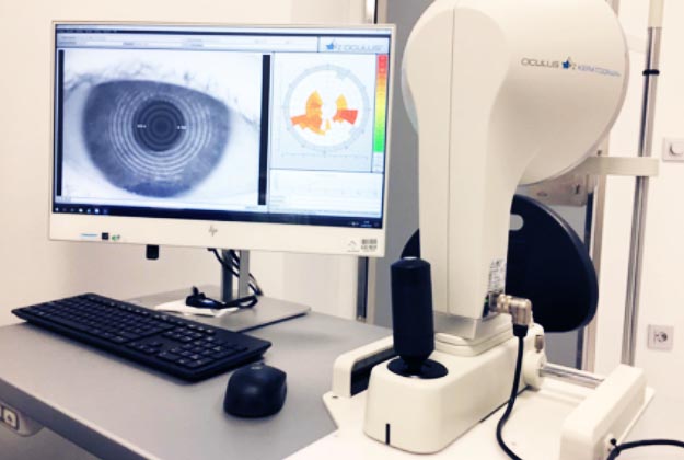 Keratograph. Instalaciones y equipación para los problemas oculares del Instituto Oftalmológico Recoletas.